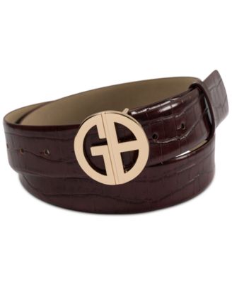 Giani Bernini Women s Croc Embossed Faux Leather Belt Macy s