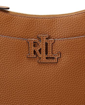 Ralph Lauren Pebbled Leather Carrie Crossbody in Brown