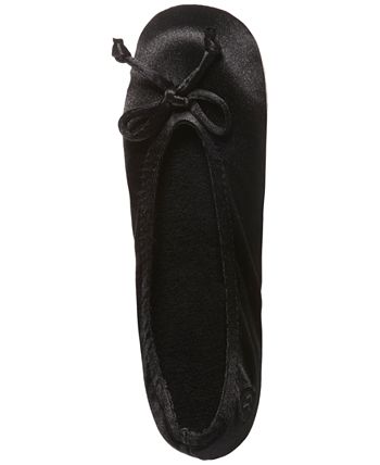 Isotoner black new arrivals satin ballet slippers