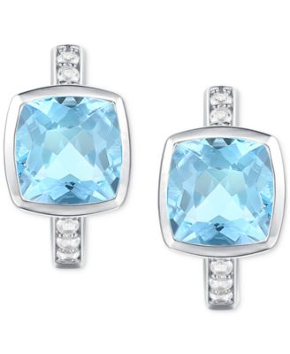 2-Pc. Set Garnet: (4-1/6 ct. t.w.) & Lab-Grown White Sapphire (1/20 ct. t.w.) Pendant Necklace & Matching Small Hoop Earrings in Gold-Plated Sterling Silver (Also in Blue Topaz, Lab-Grown Morganite, & Amethyst)