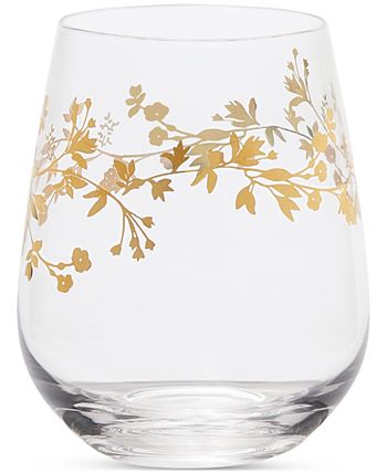 Charter Club Gilded Stemless Wine Glass, Set of 2, Created for Macy's -  Macy's