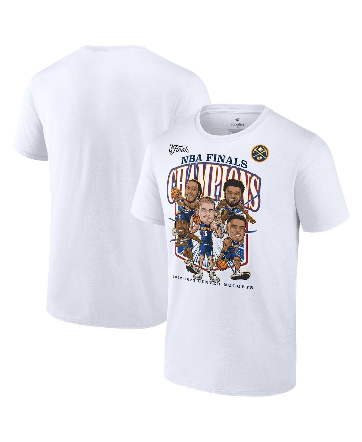 Men's FanaticsDenver Nuggets 2023 Nba Finals Champions Windmill Team Caricature Big and Tall T-shirt - White