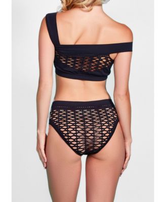 Women's 2 Piece Seamless Asymmetrical Bra and Panty Lingerie Set