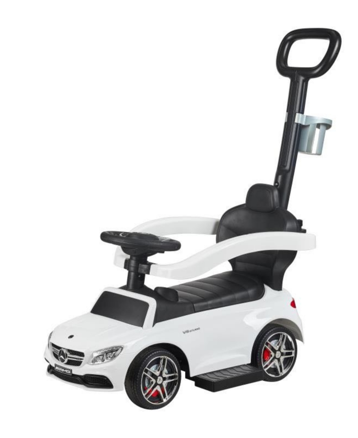 Best Ride On Cars Kids' Mercedes C63 3-in-1 Cup Holder Push Car In White