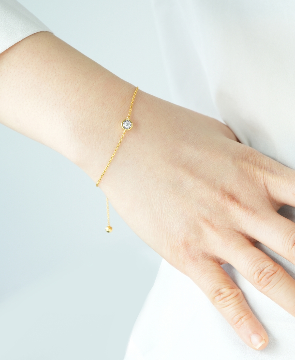 Audrey by Aurate Diamond Miracle Plate Bezel Link Bracelet (1/10 ct. t.w.)  Created for Macy's - Gold Vermeil