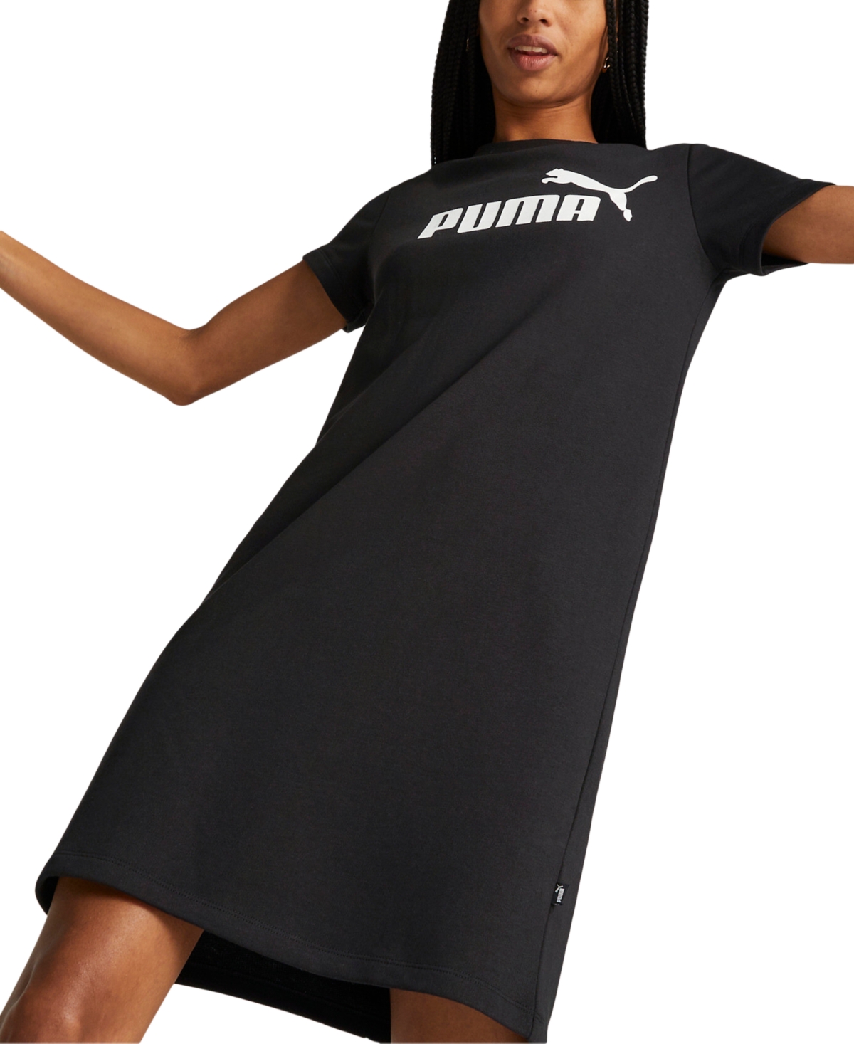 Puma Women's Essentials Logo Short-sleeve French Terry Dress In  Black