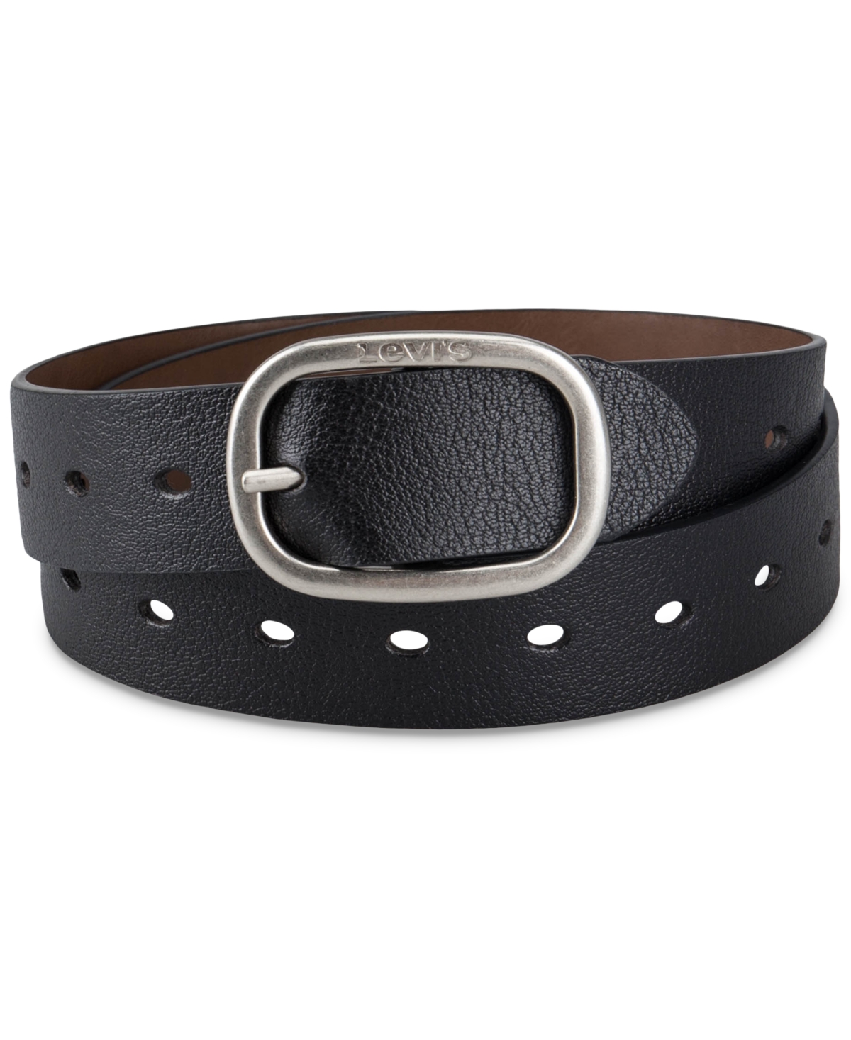 Levi's Women's Reversible Perforated Leather Belt In Black,brown