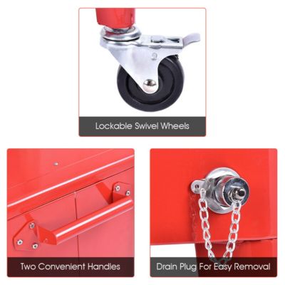 Outdoor Patio 80 Quart Cooler Cart Ice Beer Beverage Chest