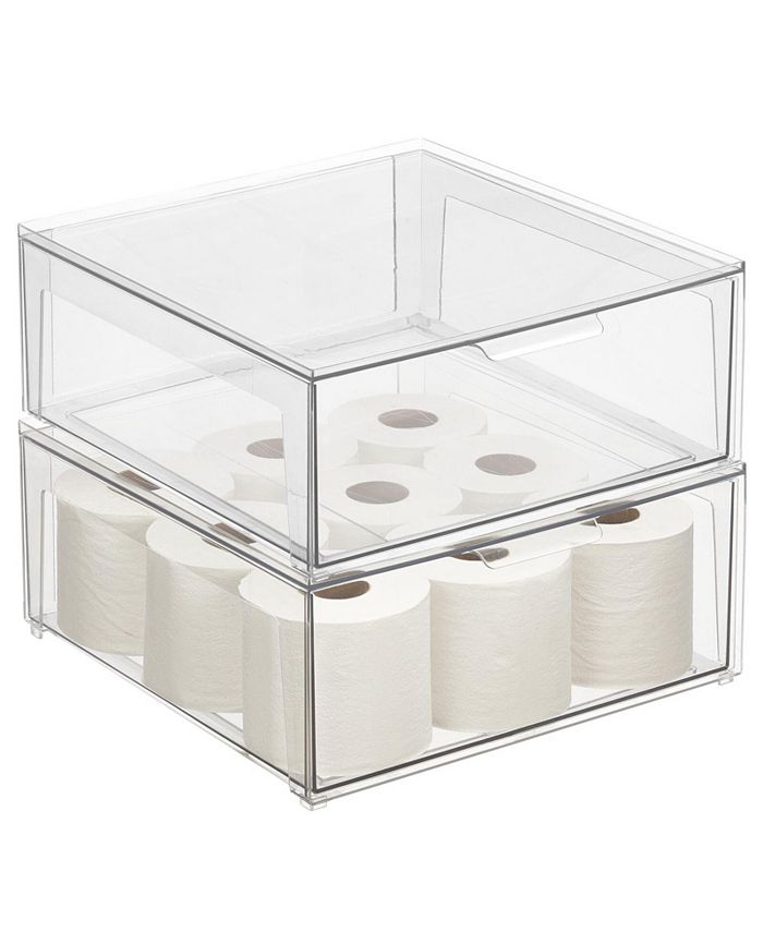 mDesign mdesign plastic stackable bathroom storage organizer bin