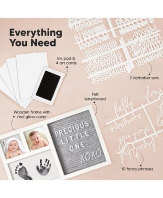 Heartfelt Inkless Baby Hand & Footprint Frame Kit with Letterboard, Dog Paw Print, Baby Shower Gifts for New-Moms