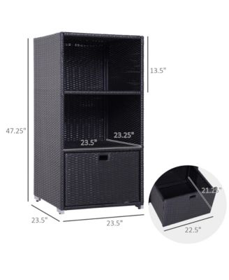 PE Rat Pool Towel Rack with 2 Storage Shelves Basket