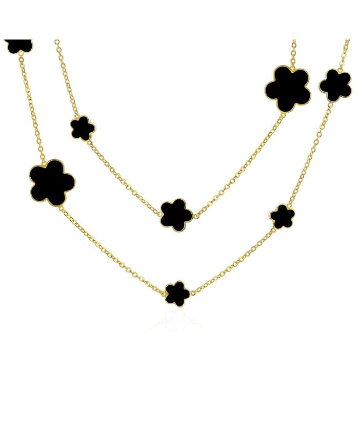 Bling Jewelry Large and Small Enamel Flower Station Chain Wrap Layer