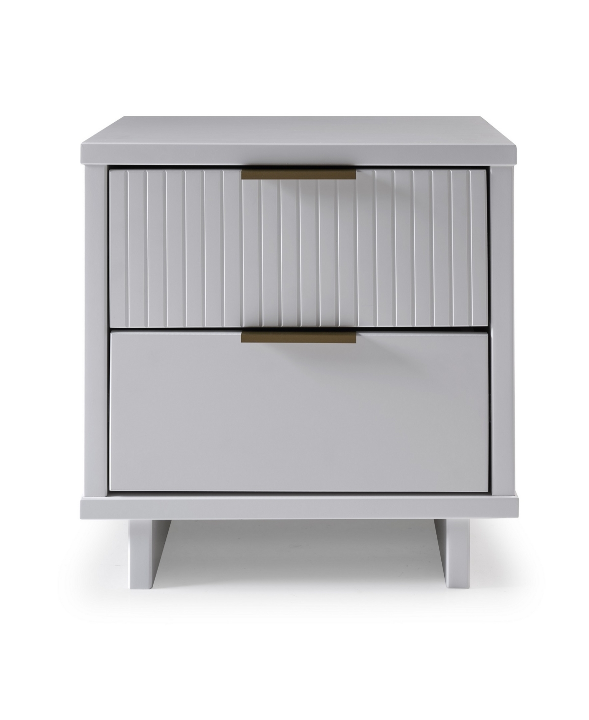 Manhattan Comfort Granville 18.11" Pine Wood 2-drawer Nightstand In White