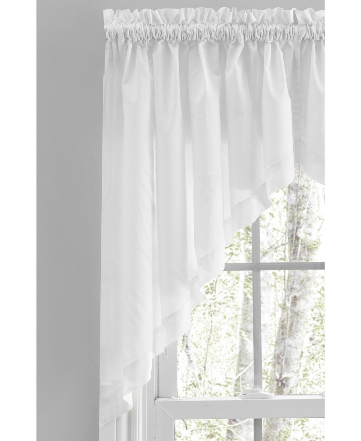 Simplicity Rod Pocket Kitchen Curtains - Tier  Swag or Valance (Sold Separately) White 80 W x 36 L Swag Pair
