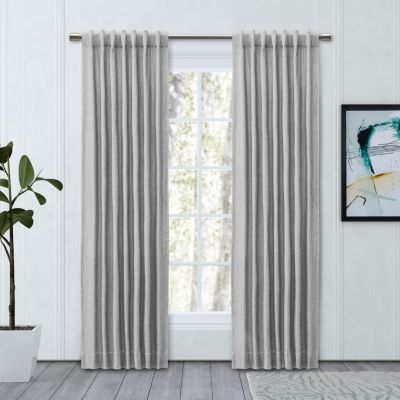 Chevron 80C/20P Sustainable Unlined Rod Pocket w/Back Tabs Curtain Panel 48"W x 84"L