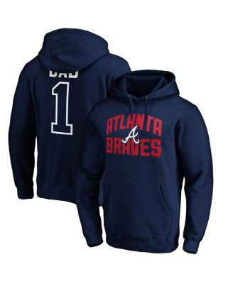 Men's Navy Atlanta Braves Father's Day #1 Dad Pullover Hoodie