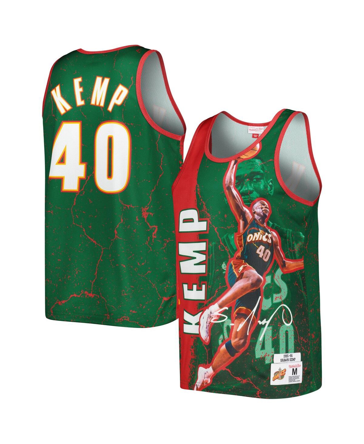 Shop Mitchell & Ness Men's  Shawn Kemp Green Seattle Supersonics 1995-96 Hardwood Classics Player Burst Ta