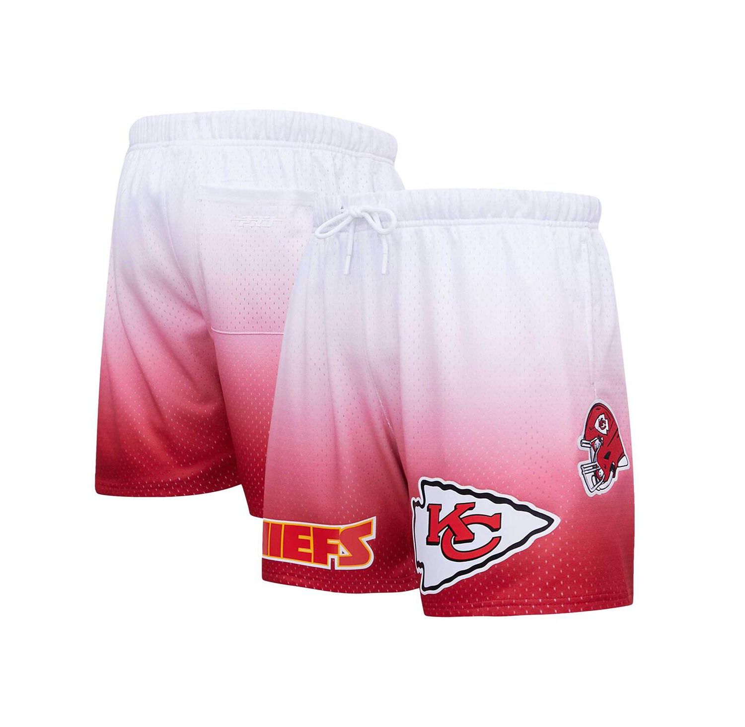 Men's Red, White Kansas City Chiefs Ombre Mesh Shorts