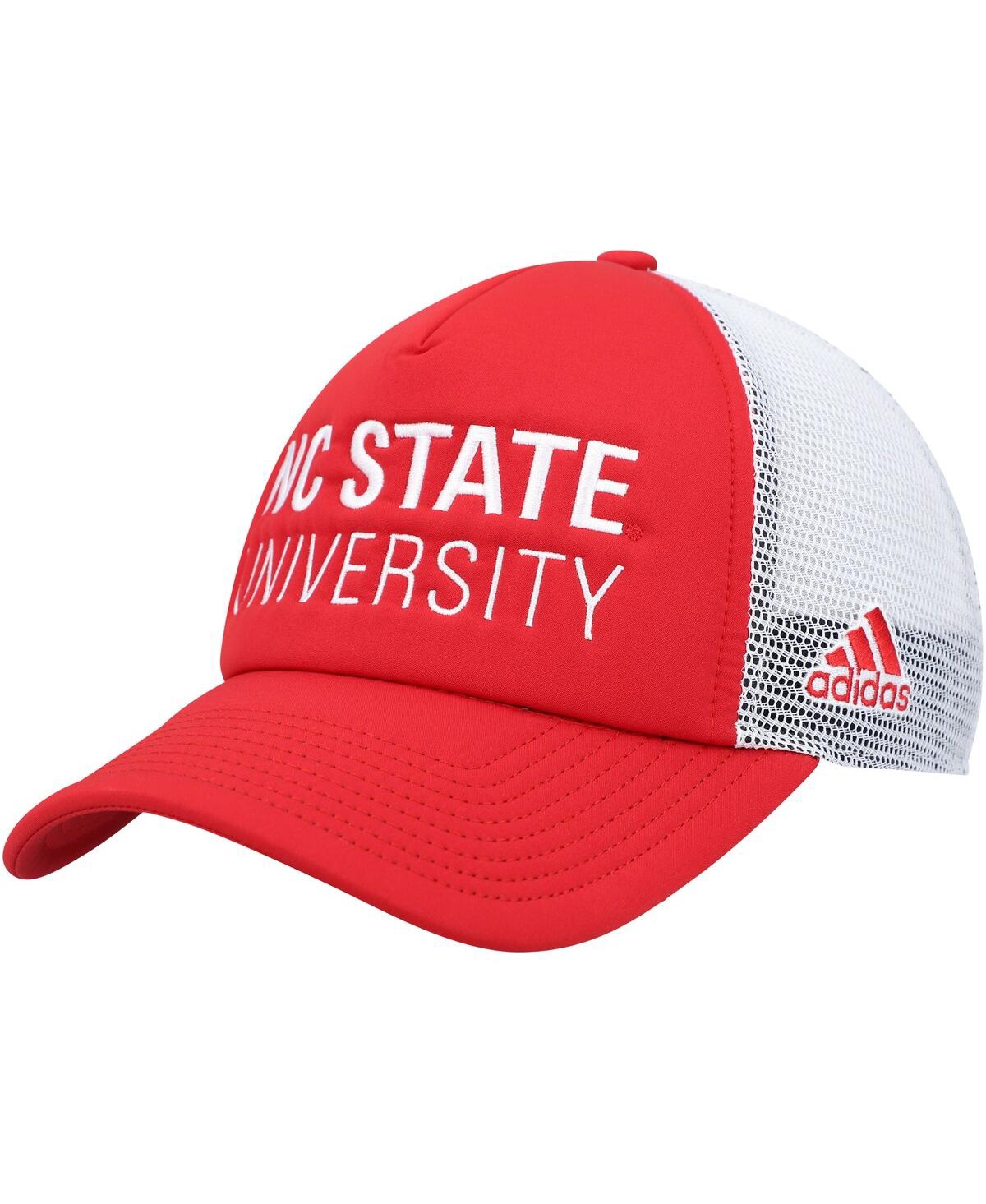 Shop Adidas Originals Men's Adidas Red, White Nc State Wolfpack Foam Trucker Snapback Hat In Red,white