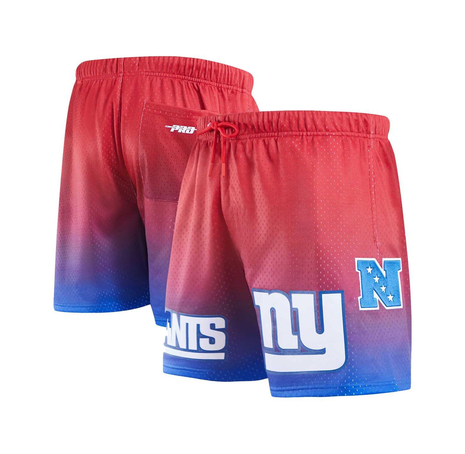 Men's Royal, Red New York Giants Ombre Mesh Shorts