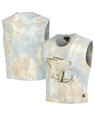 Women's White Cleveland Guardians Washed Muscle Tank Top