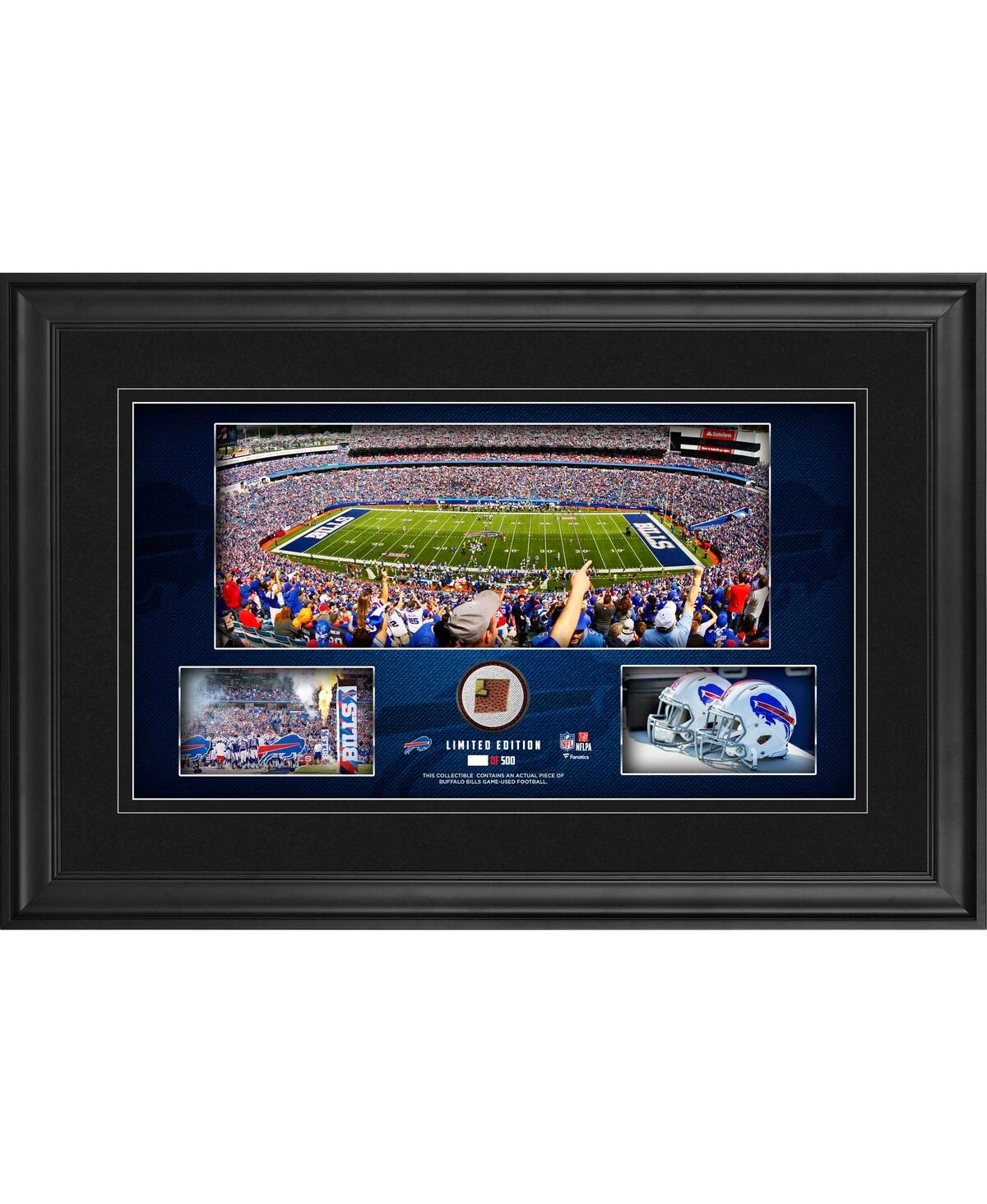 Fanatics Authentic Buffalo Bills Framed 10" X 18" Stadium Panoramic Collage With Game-used Football In Black