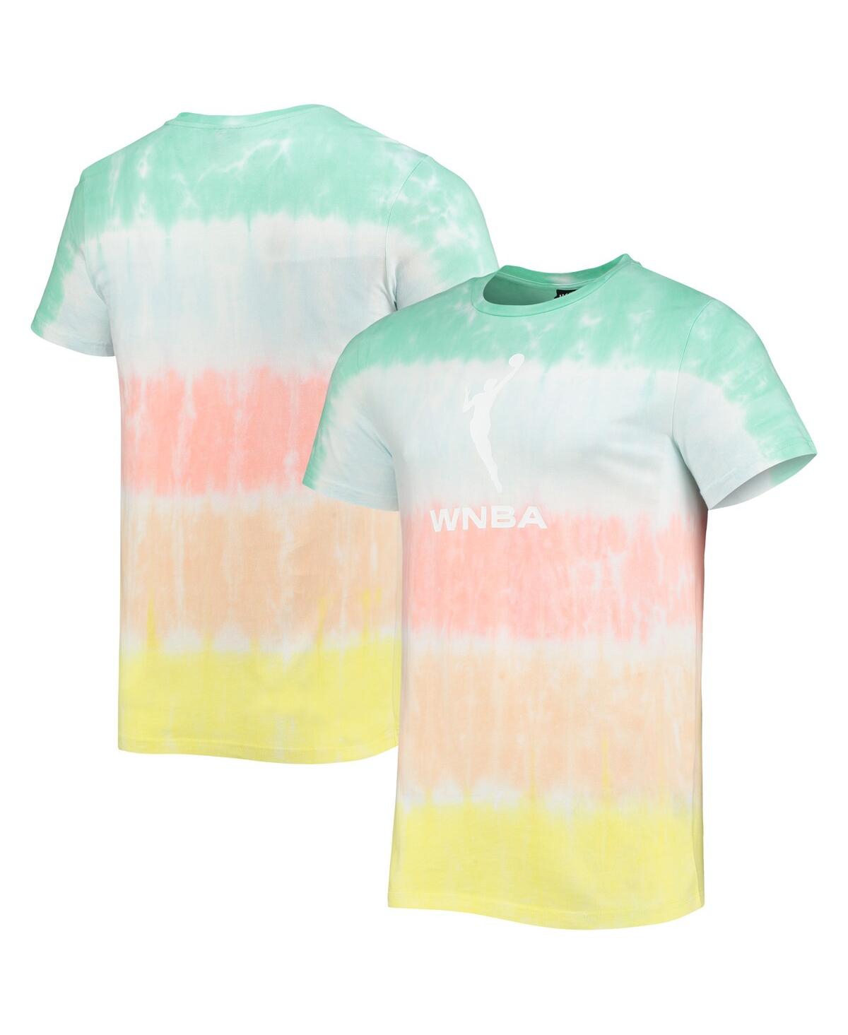 Shop The Wild Collective Men's  Mint, Coral Wnba Logowoman Pride Tie-dye T-shirt In Mint,coral
