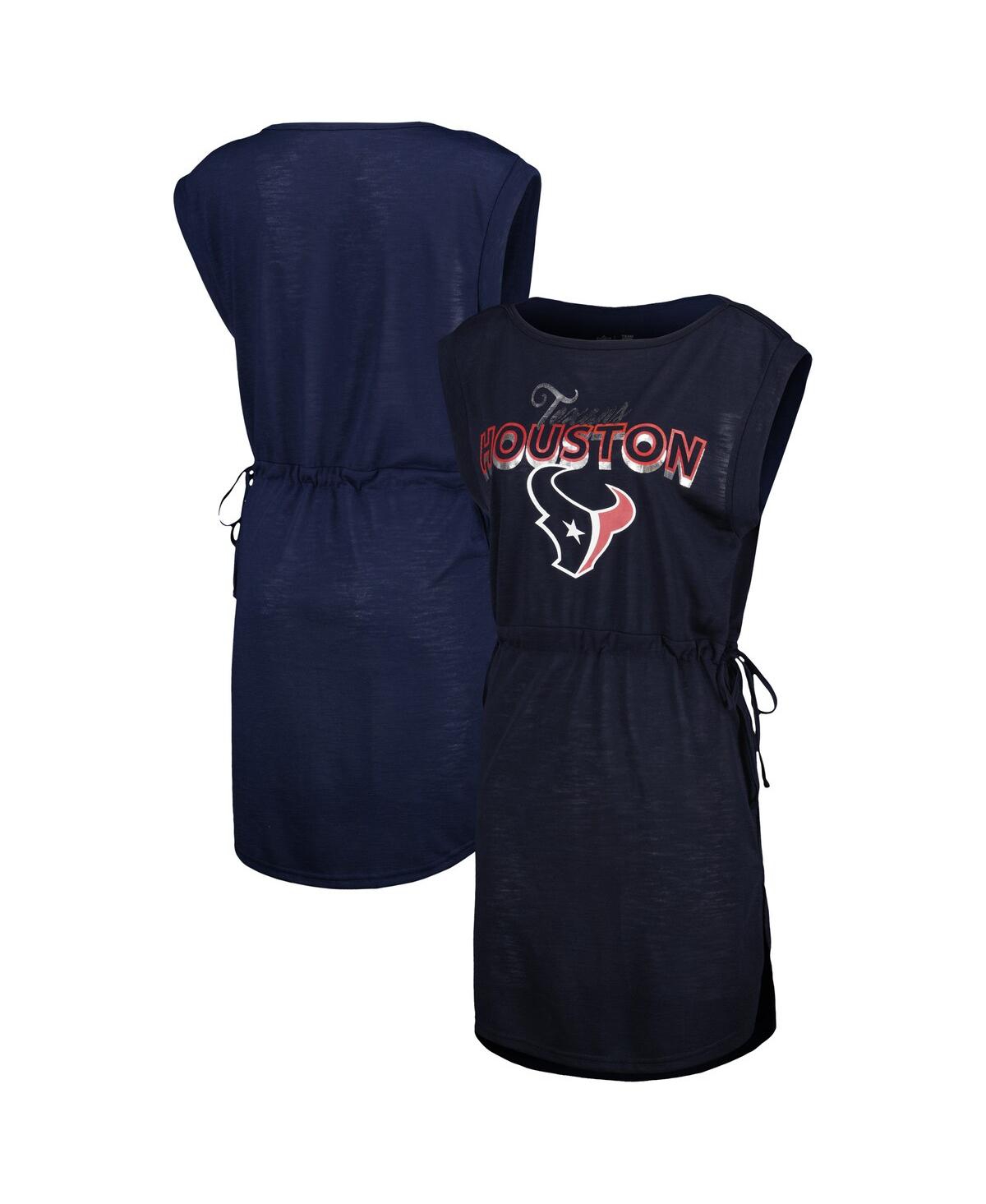 G-III 4HER BY CARL BANKS WOMEN'S G-III 4HER BY CARL BANKS NAVY HOUSTON TEXANS G.O.A.T. SWIMSUIT COVER-UP
