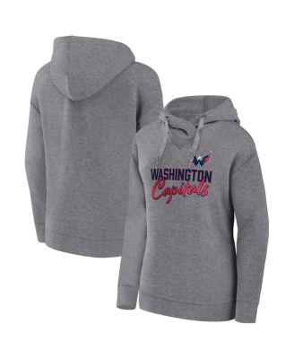 Women's Heather Gray Washington Capitals Script Favorite Pullover Hoodie