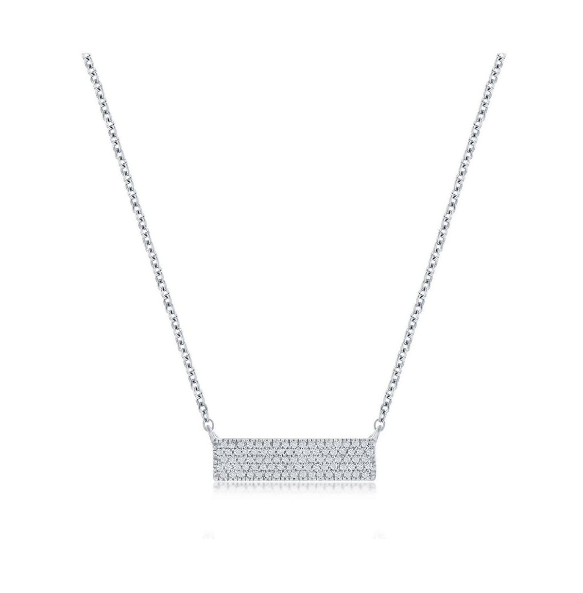 SIMONA RECTANGLE BAR DIAMOND NECKLACE (0.25 CT. T.W.) - 87 STONES IN STERLING SILVER