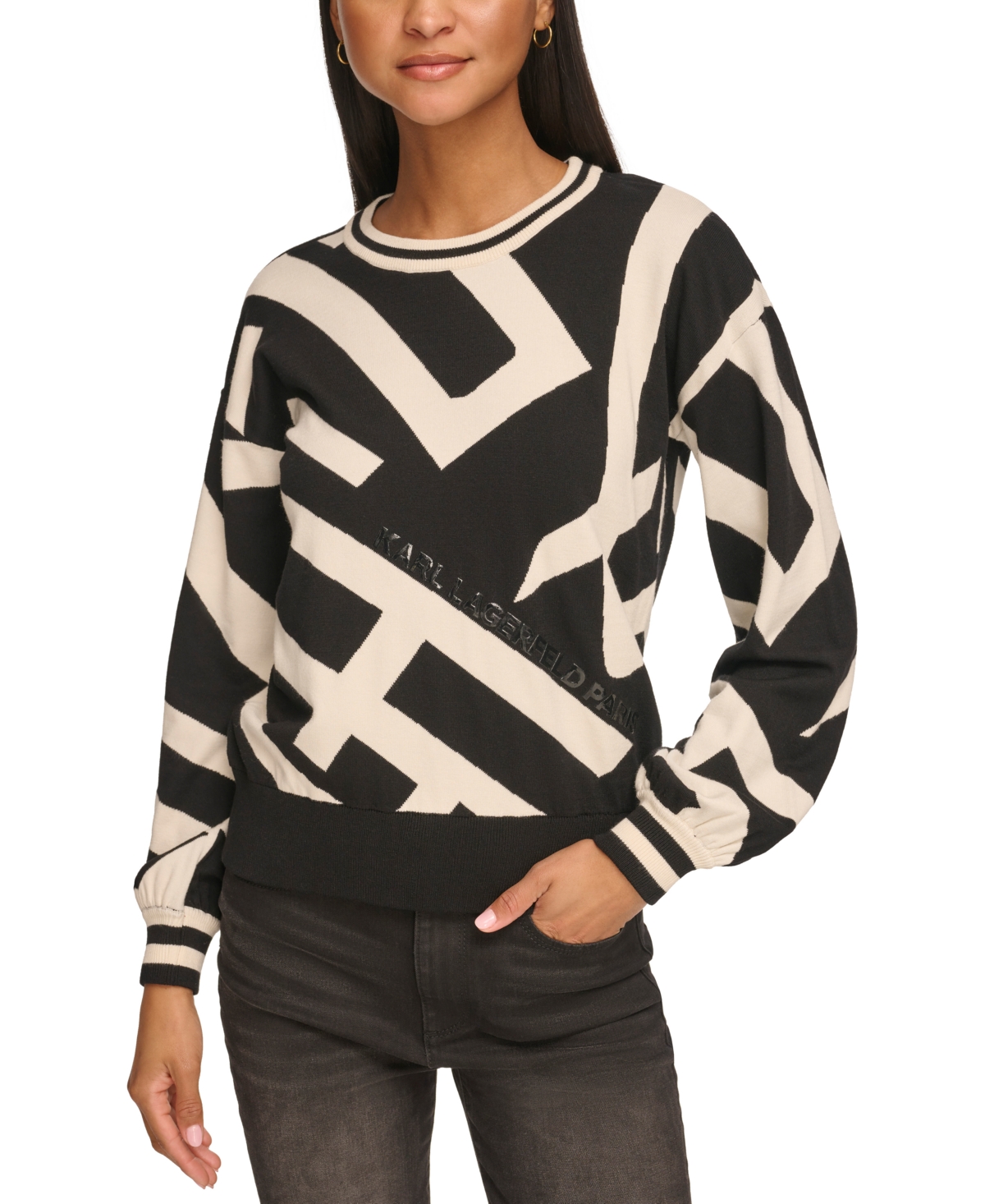 Karl Lagerfeld Paris Shoulder Zip Sweater | Smart Closet