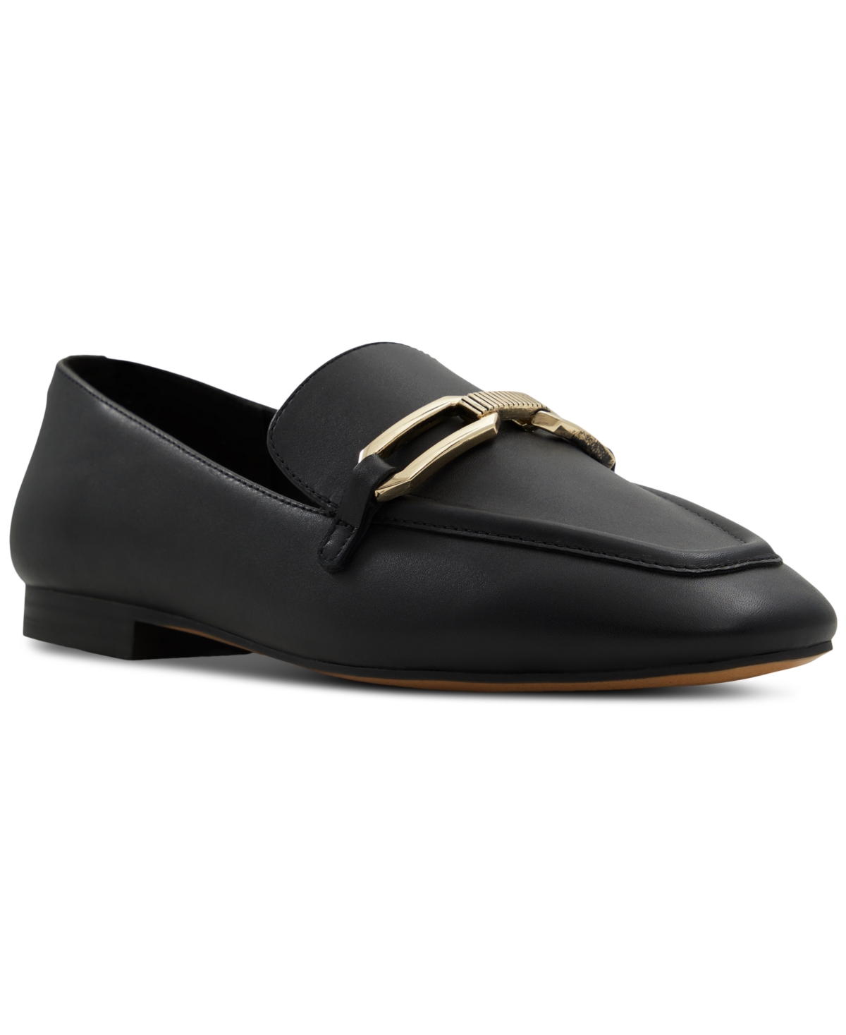 Aldo Women's Lindsie Slip-on Tailored Hardware Loafers In Black Leather
