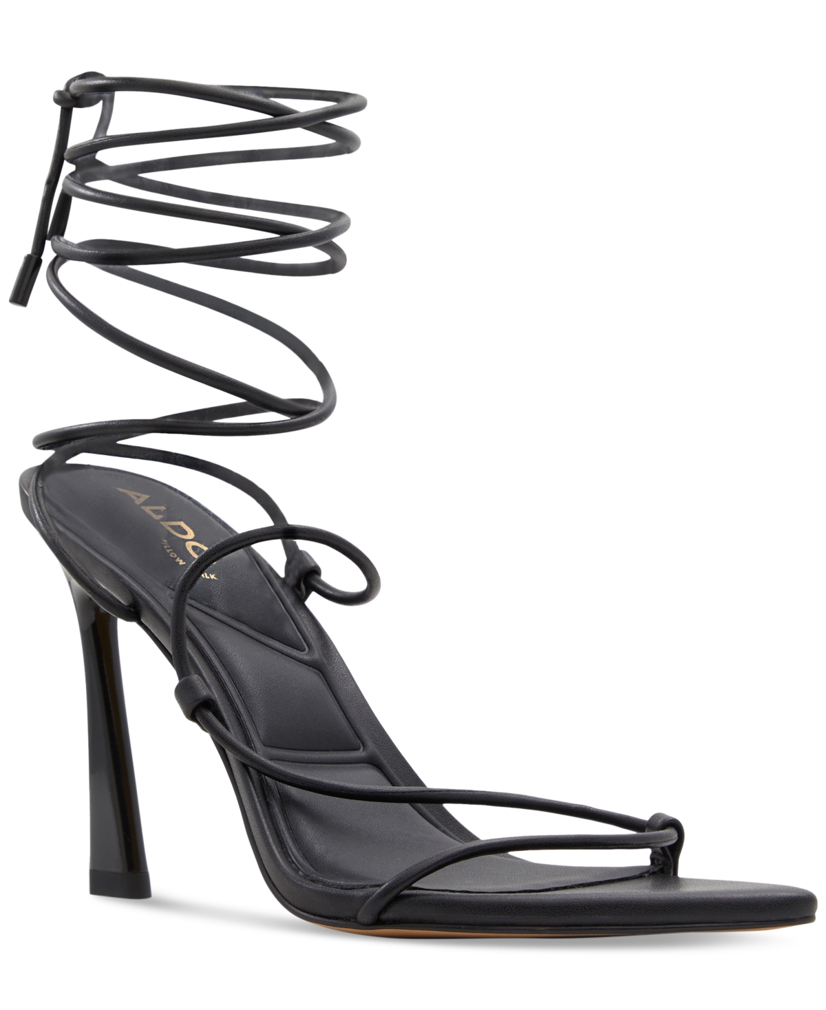 Aldo black lace up heels sales