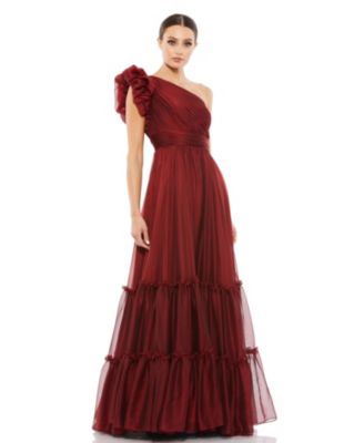 Mac Duggal - Ruffled One-Shoulder Gown