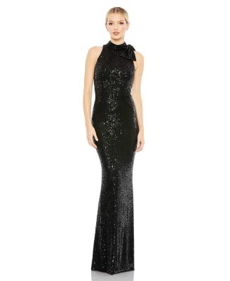 Mac Duggal - Women's Sequined High-Neck Gown