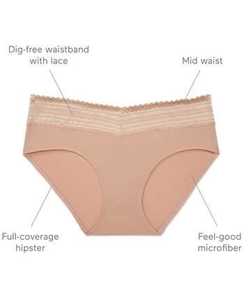 Warner's Warners® No Pinching, No Problems® Dig-Free Comfort Waist with  Lace Microfiber Hipster 5609J - Macy's