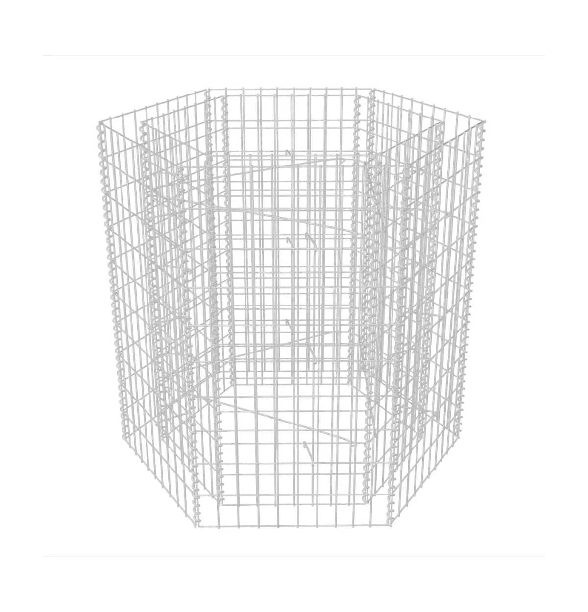 Hexagonal Gabion Raised Bed 39.4"x35.4"x39.4" - Silver