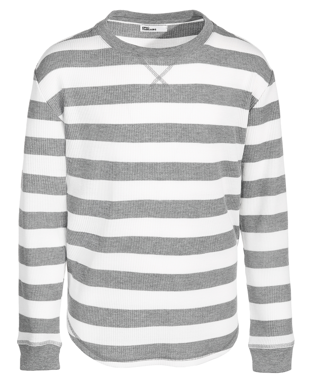 Epic Threads Little Boys Striped Thermal T-shirt, Created For Macy's In Angel White