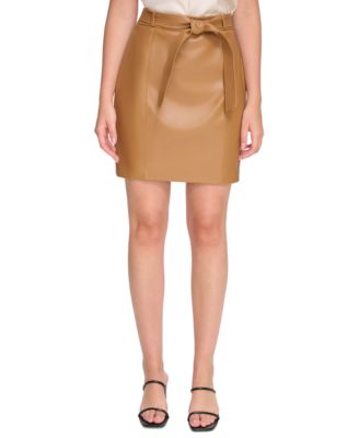 Calvin Klein - Petite Faux-Leather Pencil Skirt