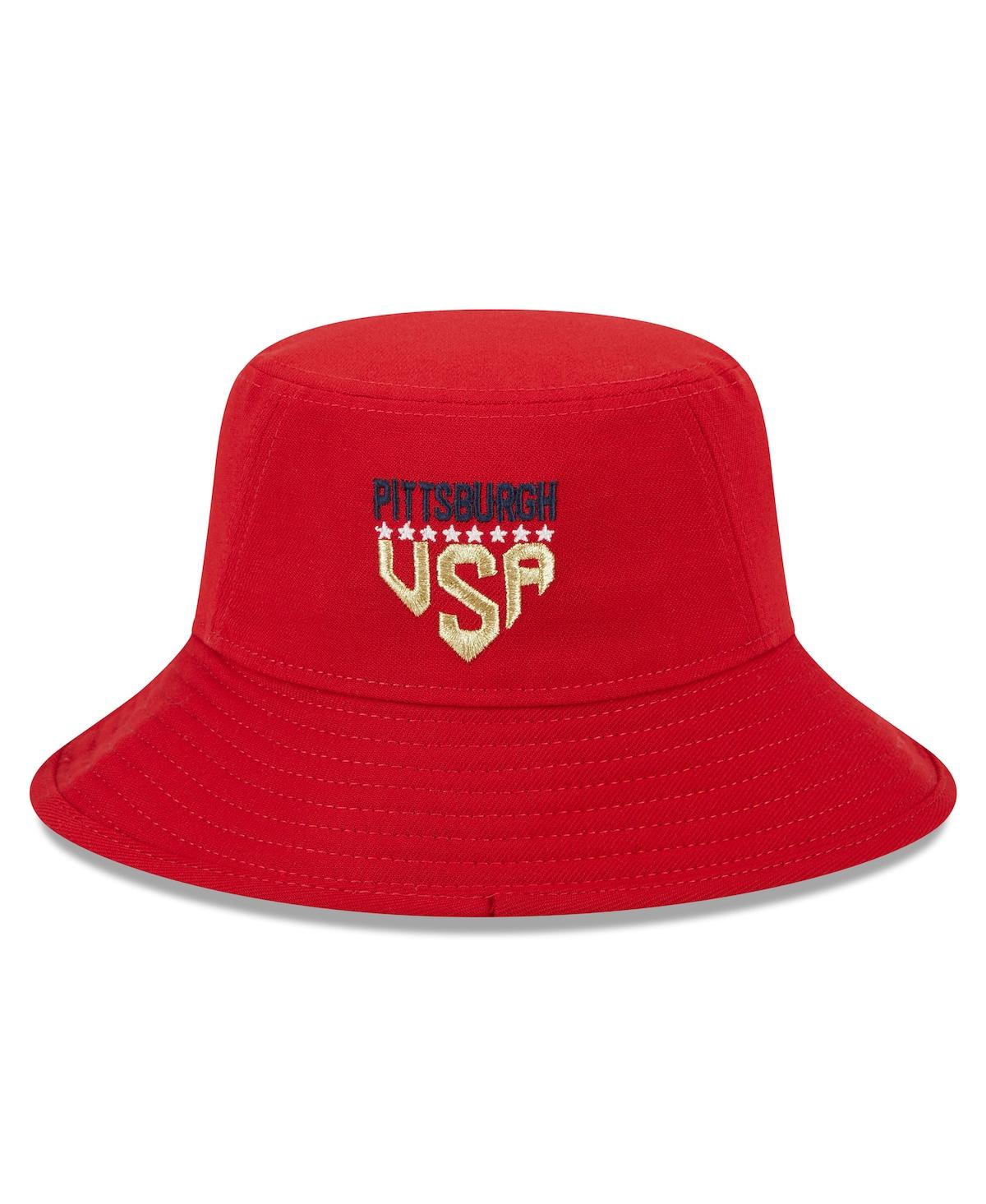 Shop New Era Men's  Red Pittsburgh Pirates 2023 Fourth Of July Bucket Hat