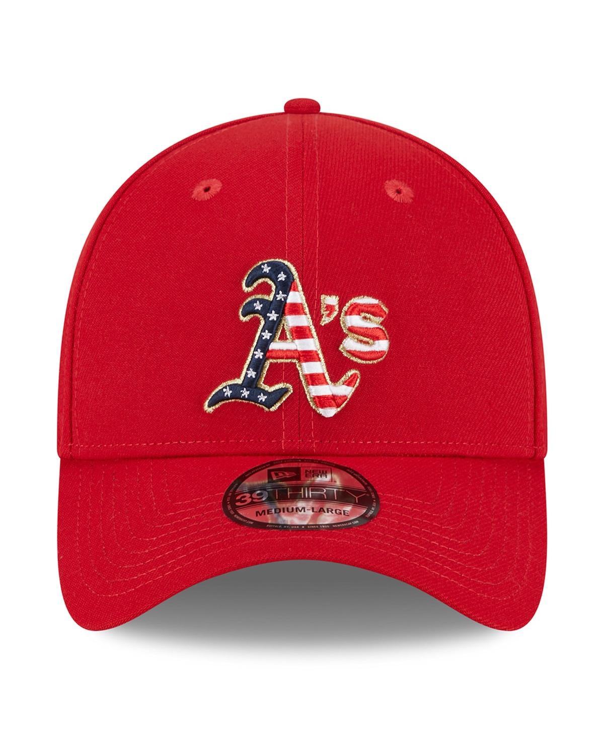New Era Men's  Red Oakland Athletics 2023 Fourth Of July 39thirty Flex Fit Hat In Red