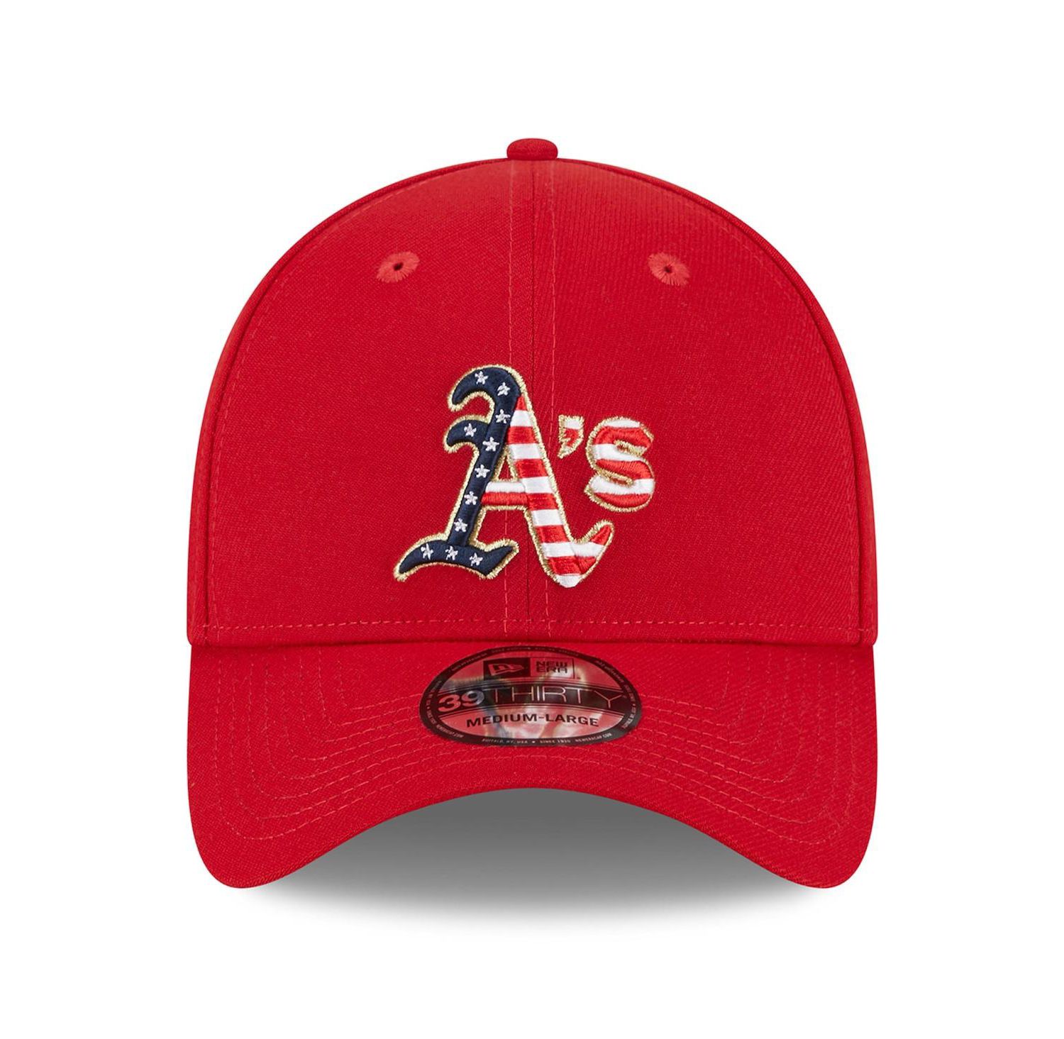Men's Red Oakland Athletics 2023 Fourth of July 39THIRTY Flex Fit Hat