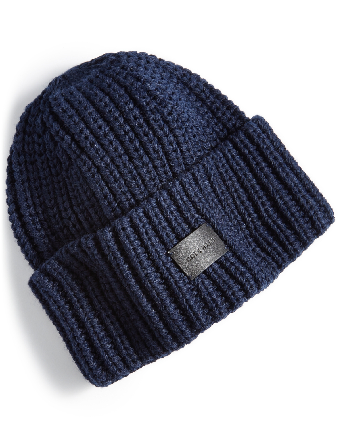 Cole Haan Men's Chunky Cardigan Stitch Hat In Navy