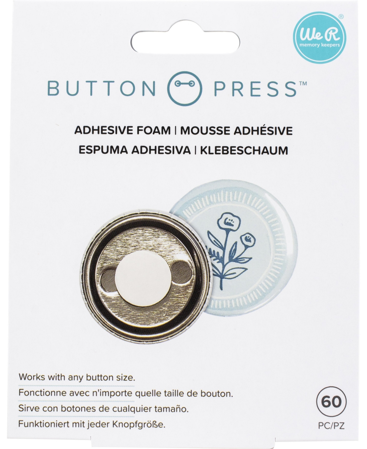 We R Memory Keepers Button Press Adhesive Foam 60/Pkg