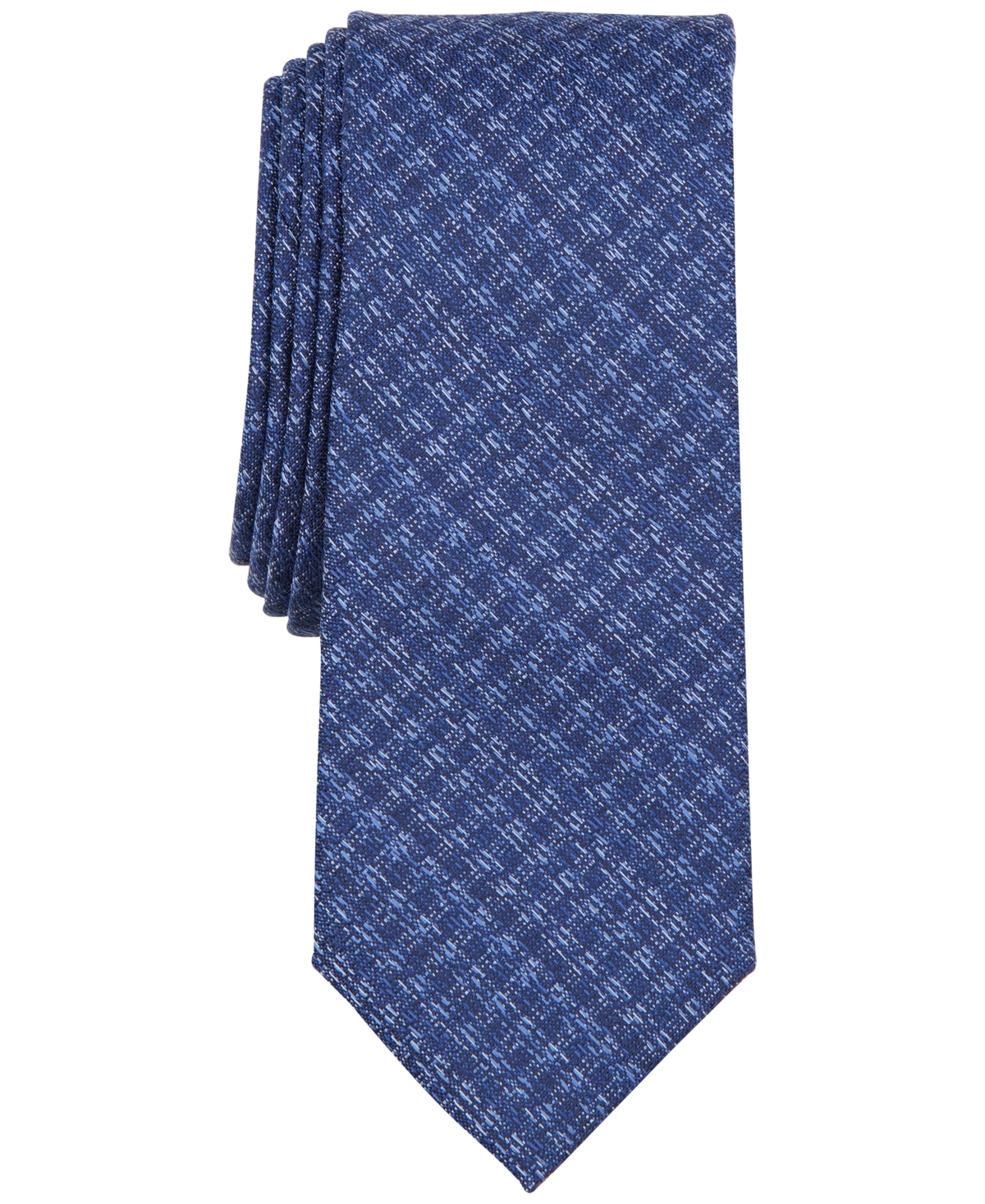 Men's Milan Solid Textured Tie, Created for Macy's - Navy