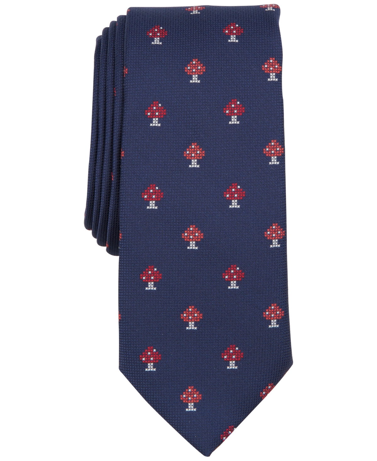 Bar Iii Men's Bolivar Mushroom Tie, Created For Macy's In Dark Navy