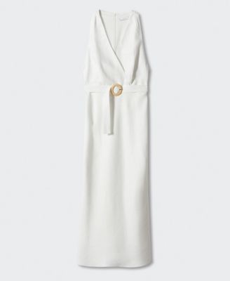 MANGO Women's Belt Linen Dress - Macy's