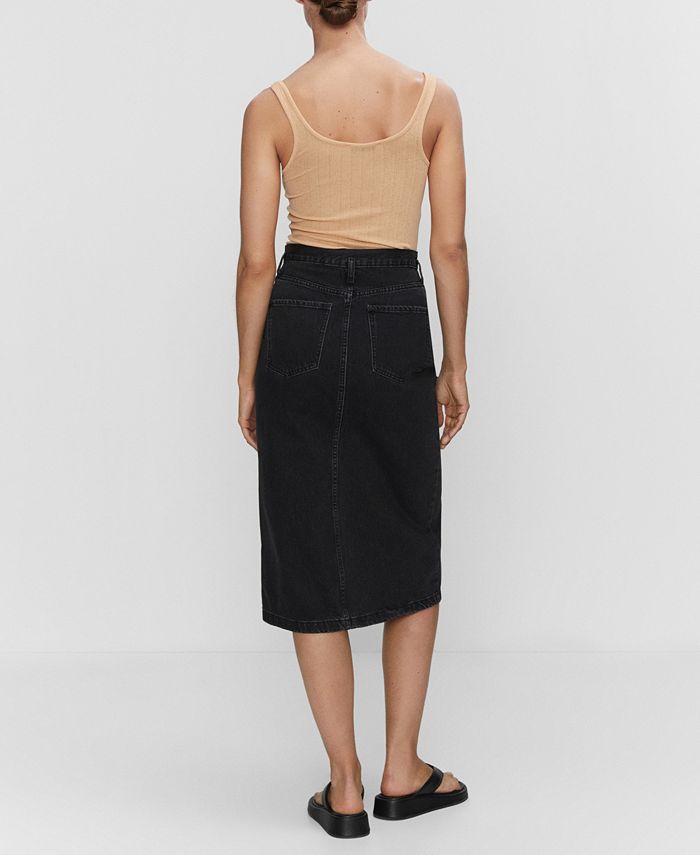 MANGO Women's Denim Midi-Skirt - Macy's
