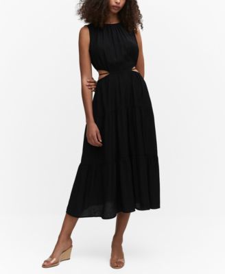 MANGO Women's Opening Detail Flared Dress - Macy's