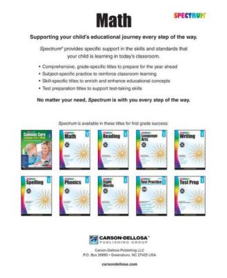 Spectrum Math Workbook, Grade 1 by Spectrum Compiler